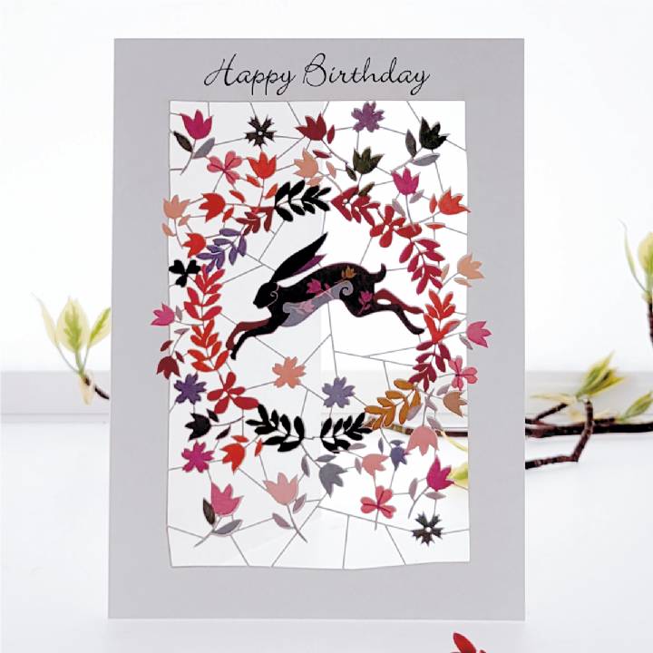 Happy birthday - hare (pack of 6)